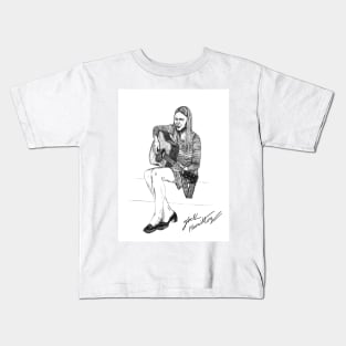 Joni M Original Ink Drawing Print Kids T-Shirt